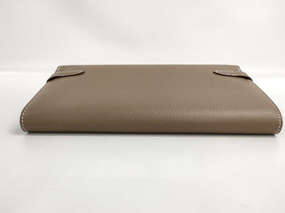 HERMES Kelly Wallet Etoupe D Stamp Wallet