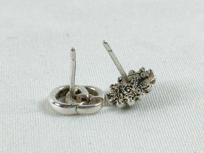 GUCCI Marmont Double G GG Logo Flower 925 Earrings