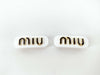 Miu Miu Logo Hair Clip GP Gold x White Hair Accessory