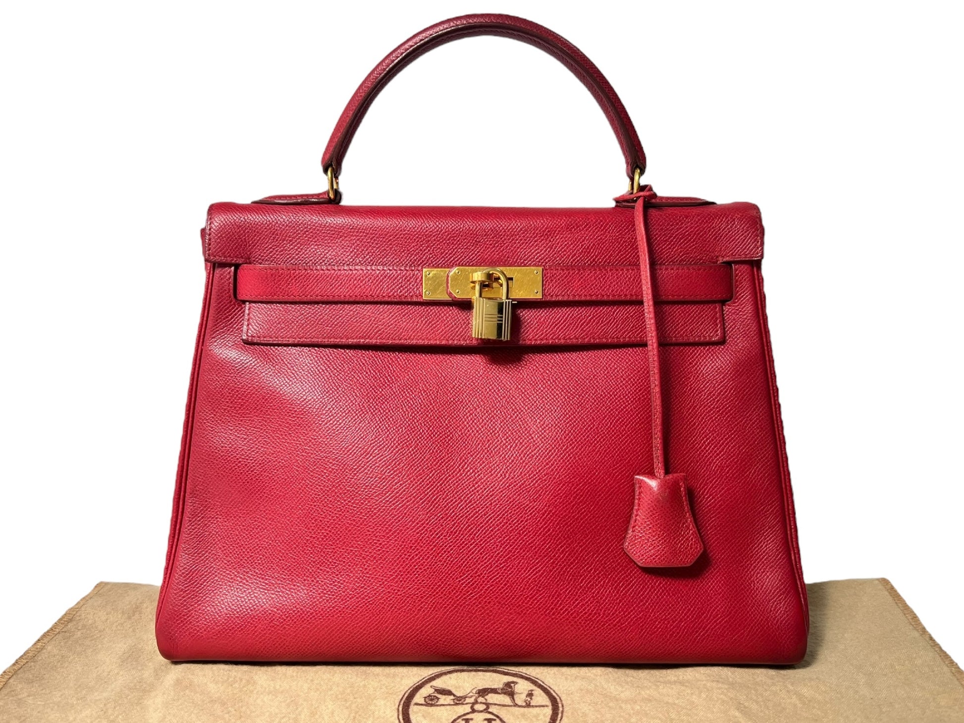 HERMES Kelly 32 Le Tourne Handbag with 〇Y Stamp and Gold Hardware