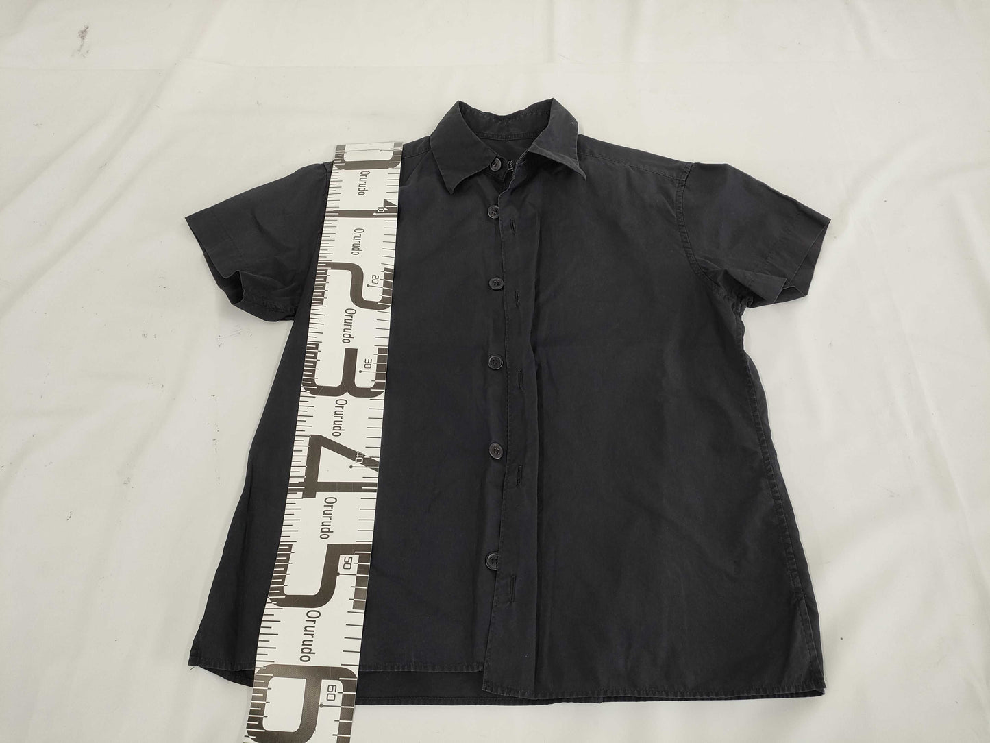 Ys Yohji Yamamoto Short Sleeve Shirt, Black, Size 3
