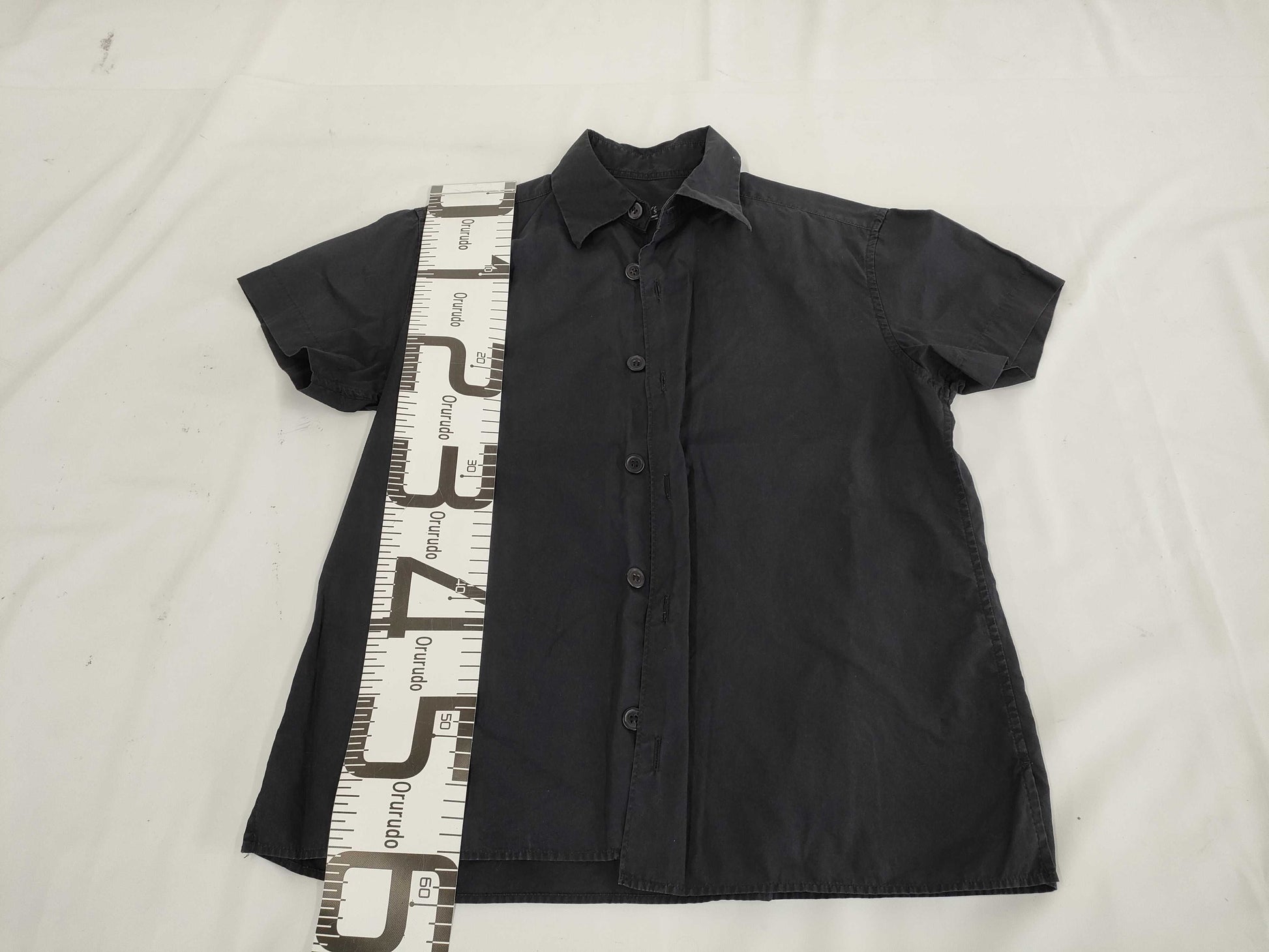 Ys Yohji Yamamoto Short Sleeve Shirt, Black, Size 3