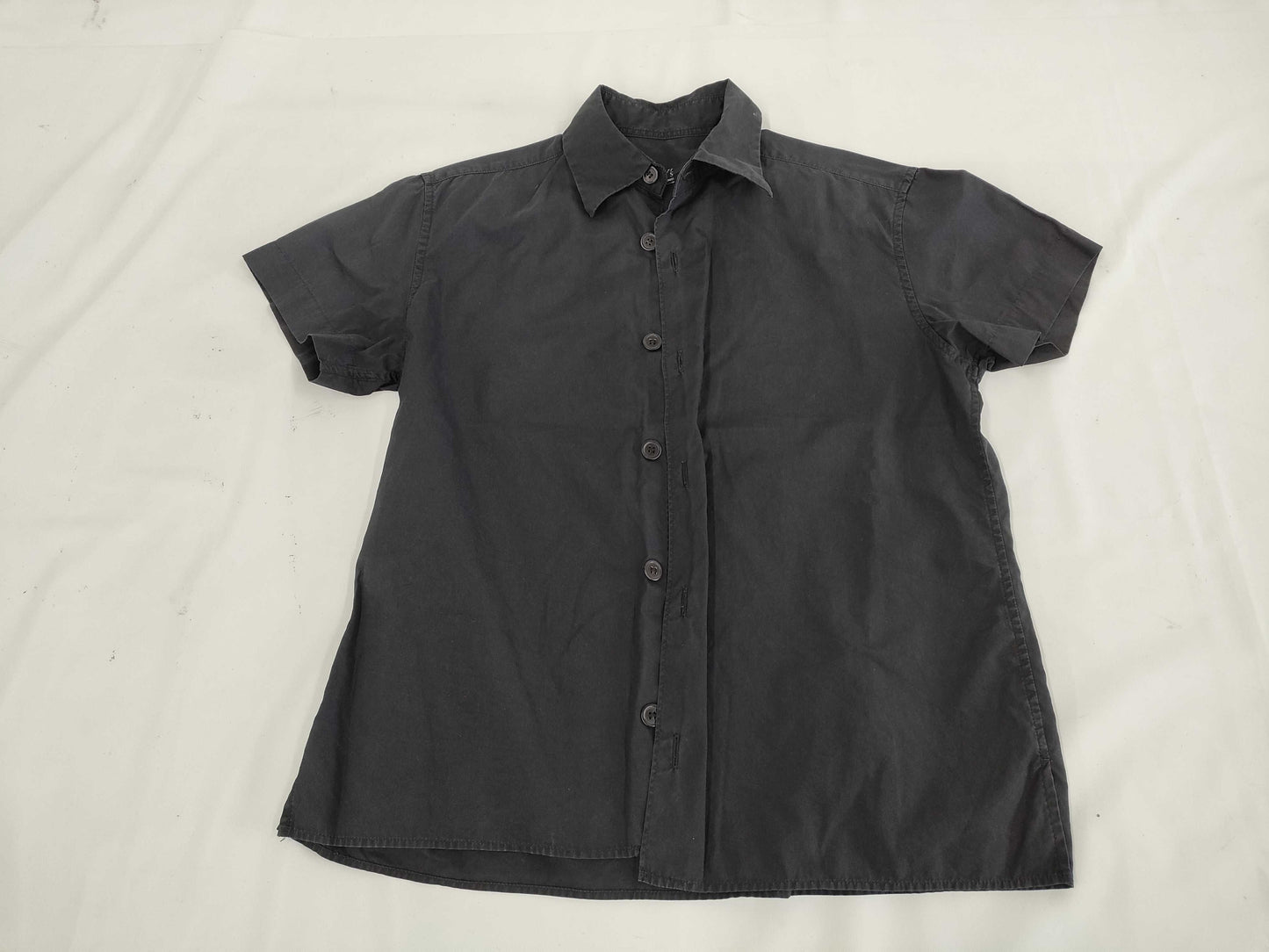 Ys Yohji Yamamoto Short Sleeve Shirt, Black, Size 3