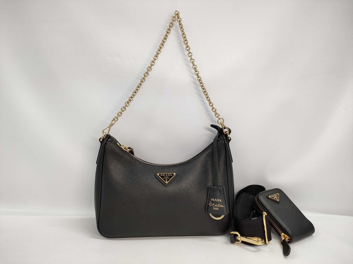 PRADA Saffiano Chain Shoulder Bag