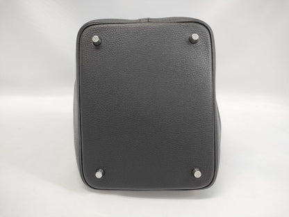 HERMES Hermes Picotin 22 Black Y Stamp Handbag