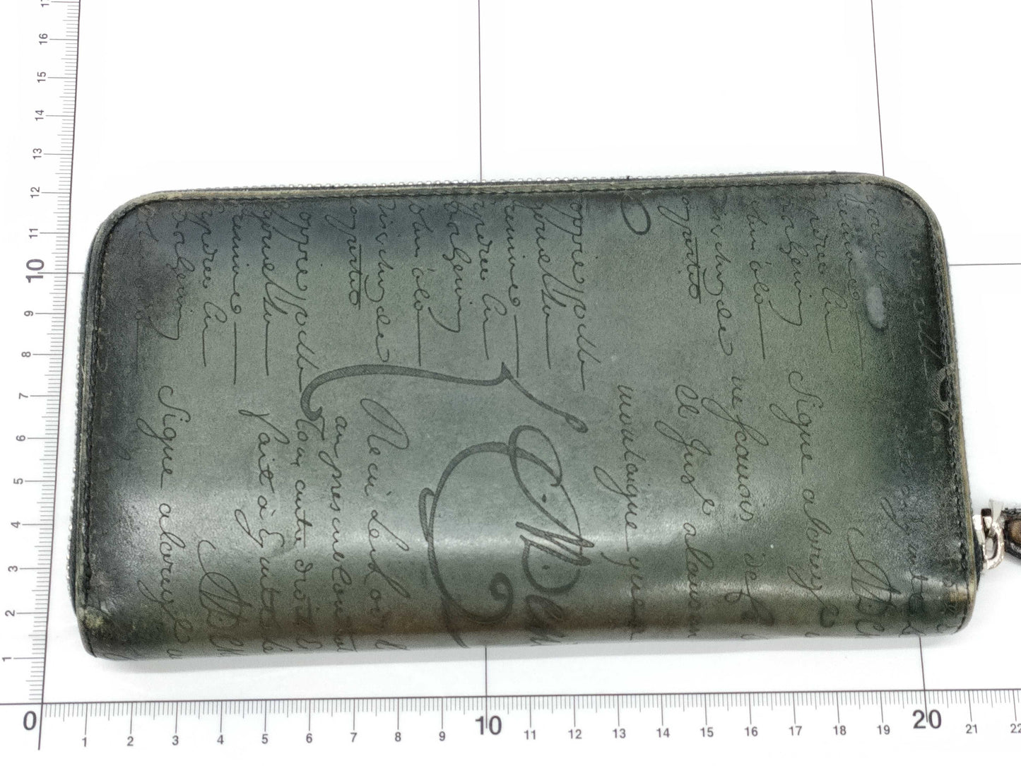 Berluti Calligraphy Round Zip Wallet