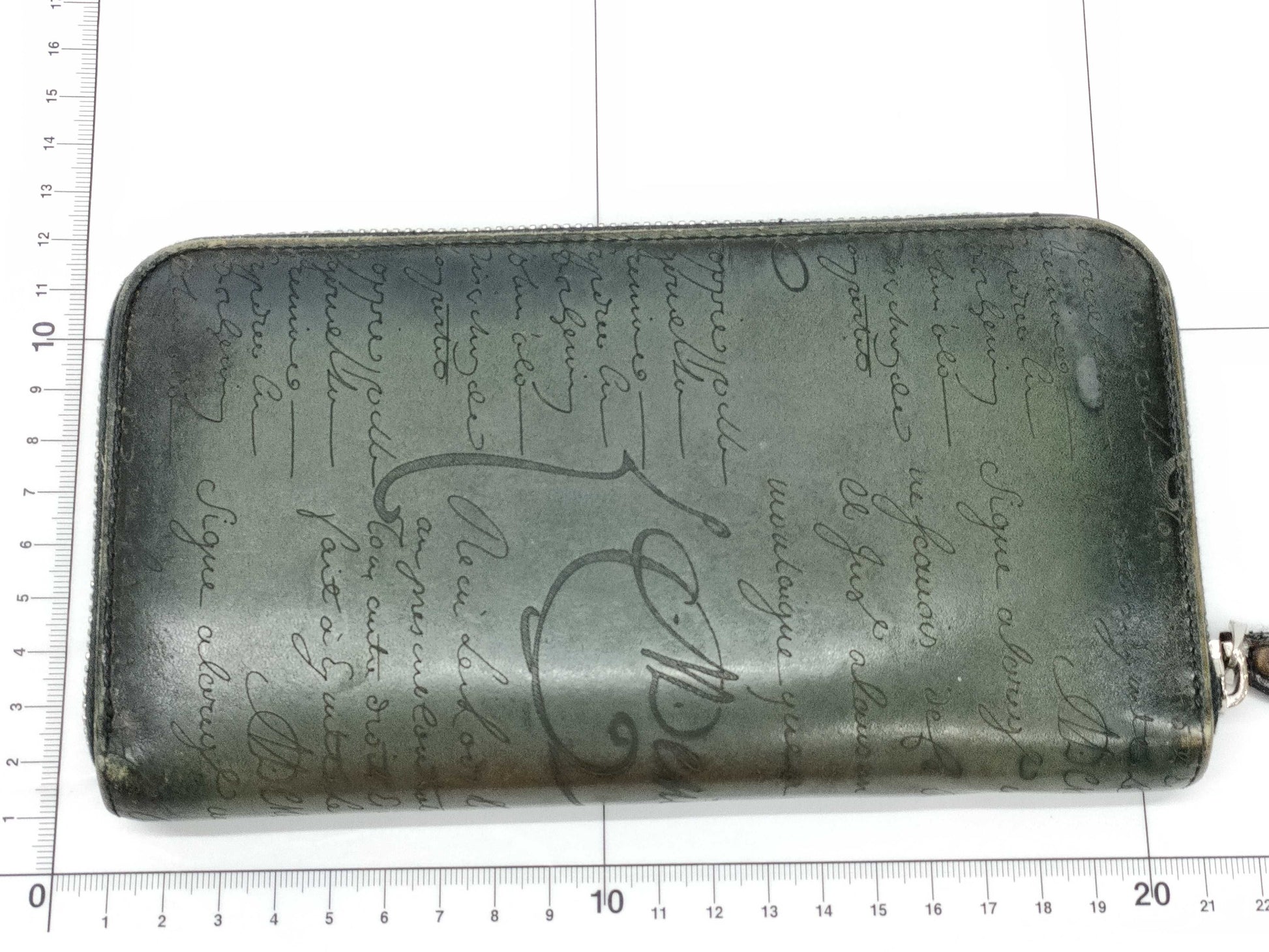 Berluti Calligraphy Round Zip Wallet