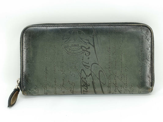 Berluti Calligraphy Round Zip Wallet