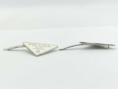 PRADA Prada Logo Hairpin. Accessories: Box, Dust Bag. Hair Accessory.
