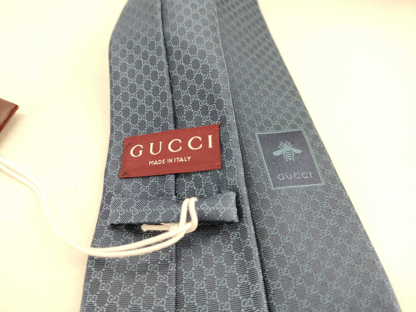 GUCCI Micro GG Tie, Navy. Accessories: Box and Tie.