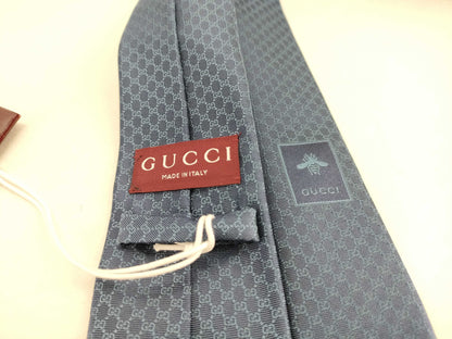 GUCCI Micro GG Tie, Navy. Accessories: Box and Tie.