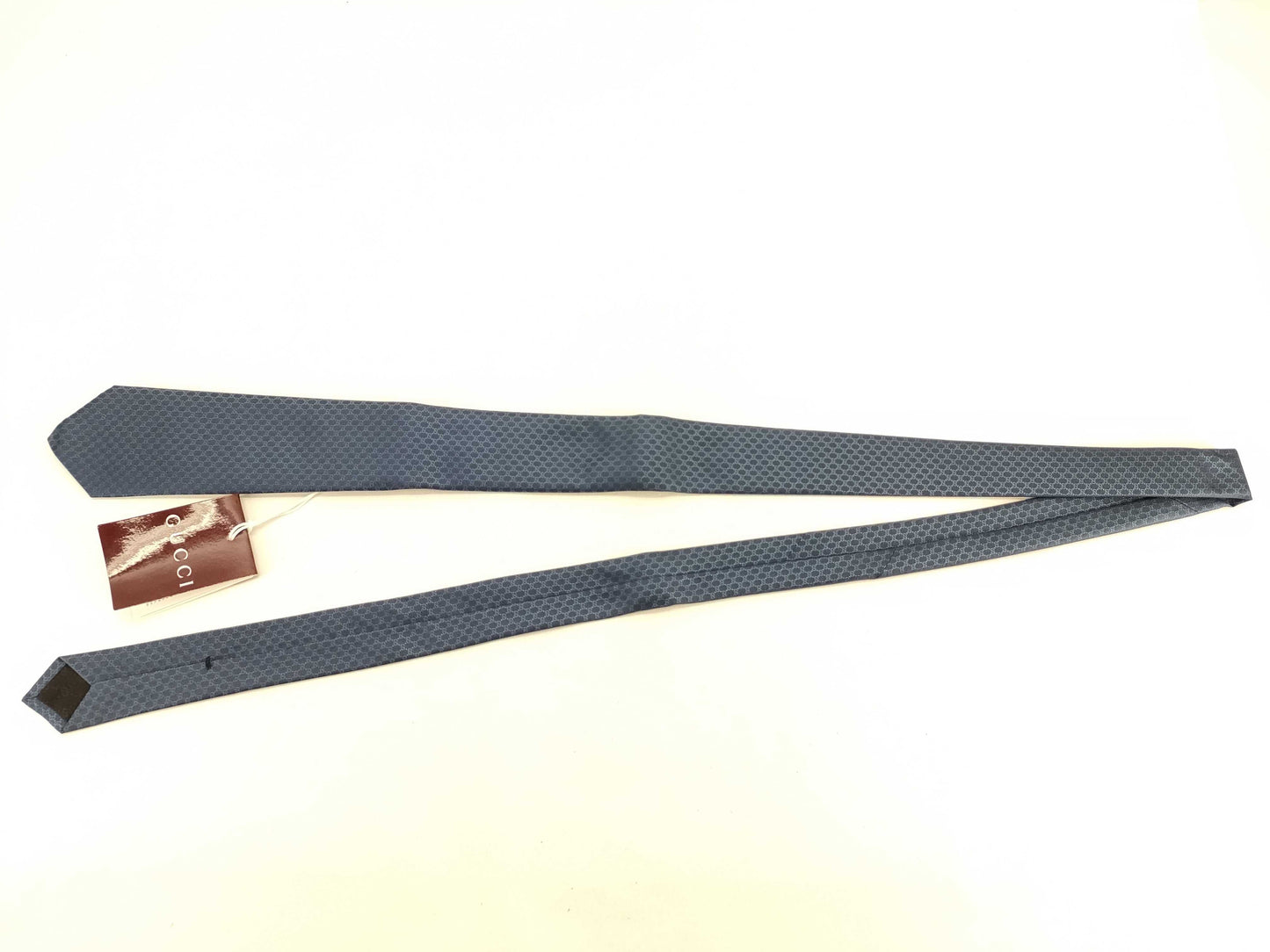 GUCCI Micro GG Tie, Navy. Accessories: Box and Tie.