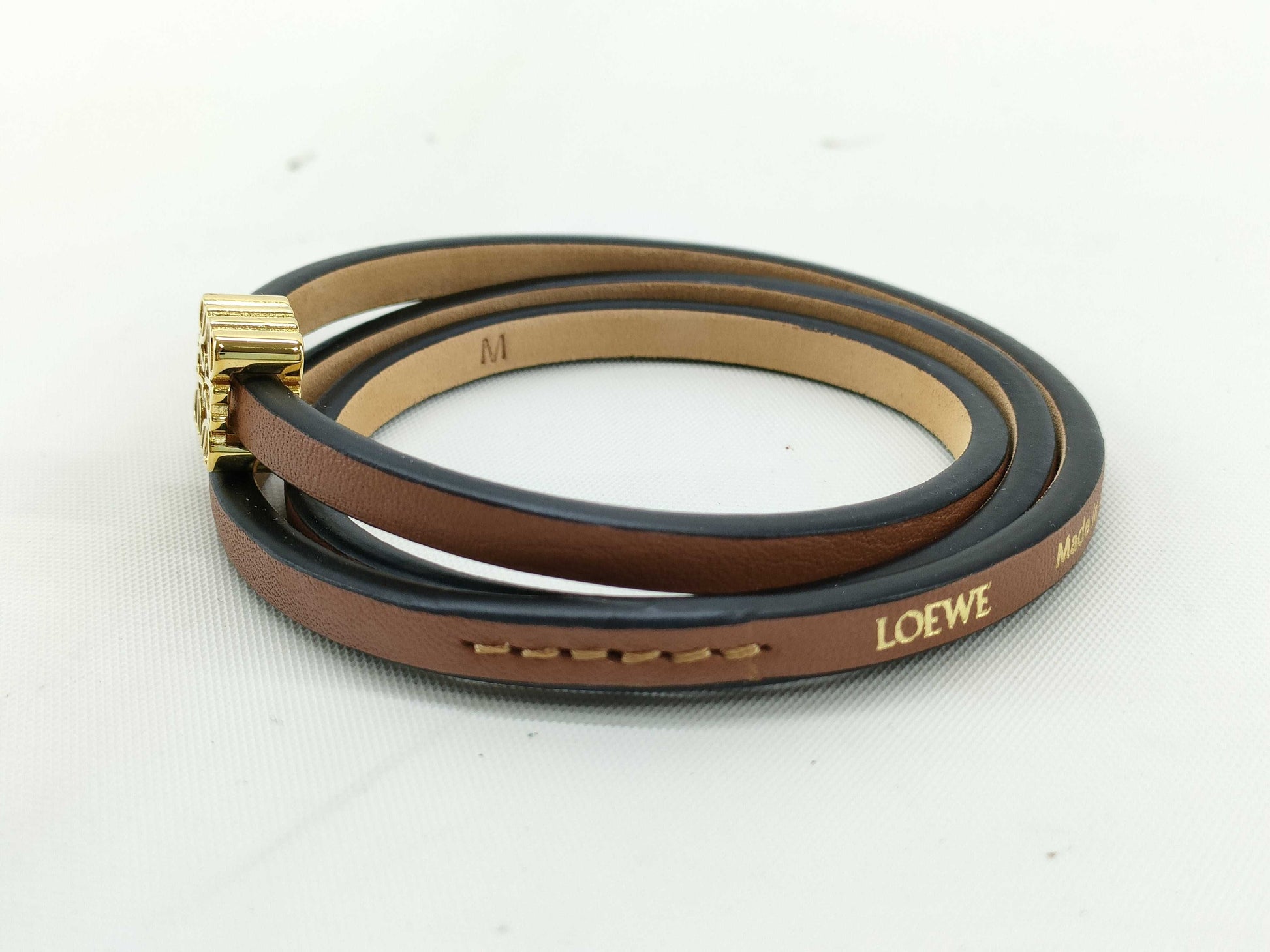 LOEWE Unused Loewe Twist Bangle Calfskin Bracelet/Bangle