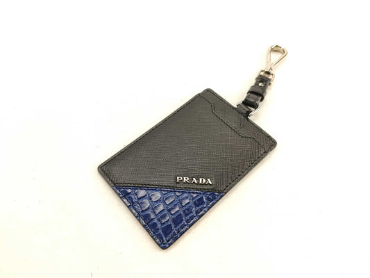 PRADA Saffiano Crocodile Embossed Card Holder 2MC022 Accessories: Box, Key Case, Key Holder