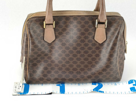 CELINE PVC Macadam Mini Boston Handbag