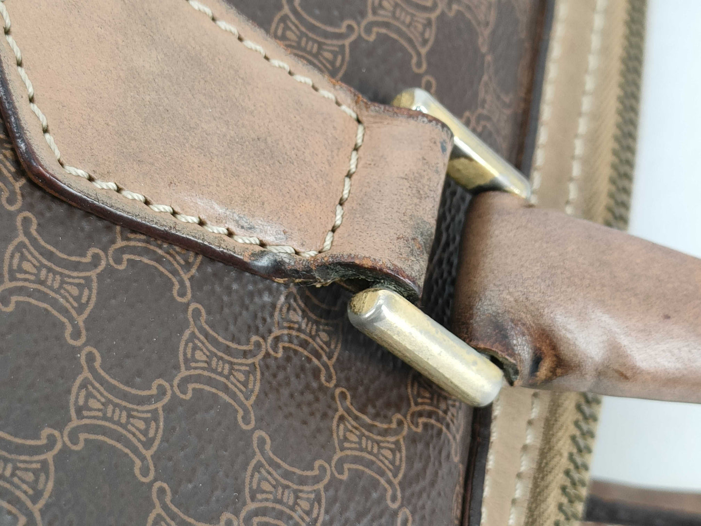 CELINE PVC Macadam Mini Boston Handbag