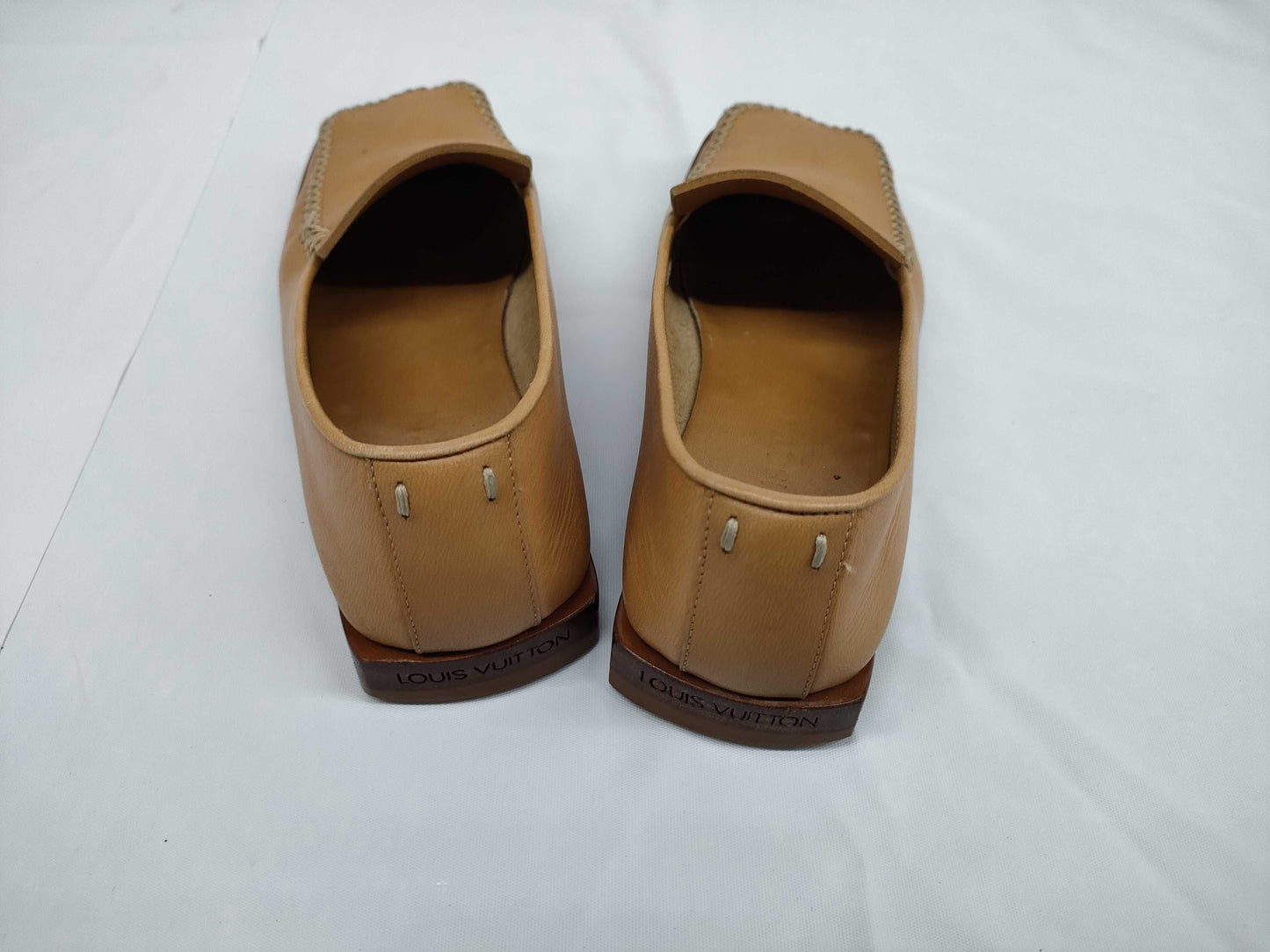LOUIS VUITTON LV Leather Loafers Beige Size 35.5 BA1012 Other Shoes