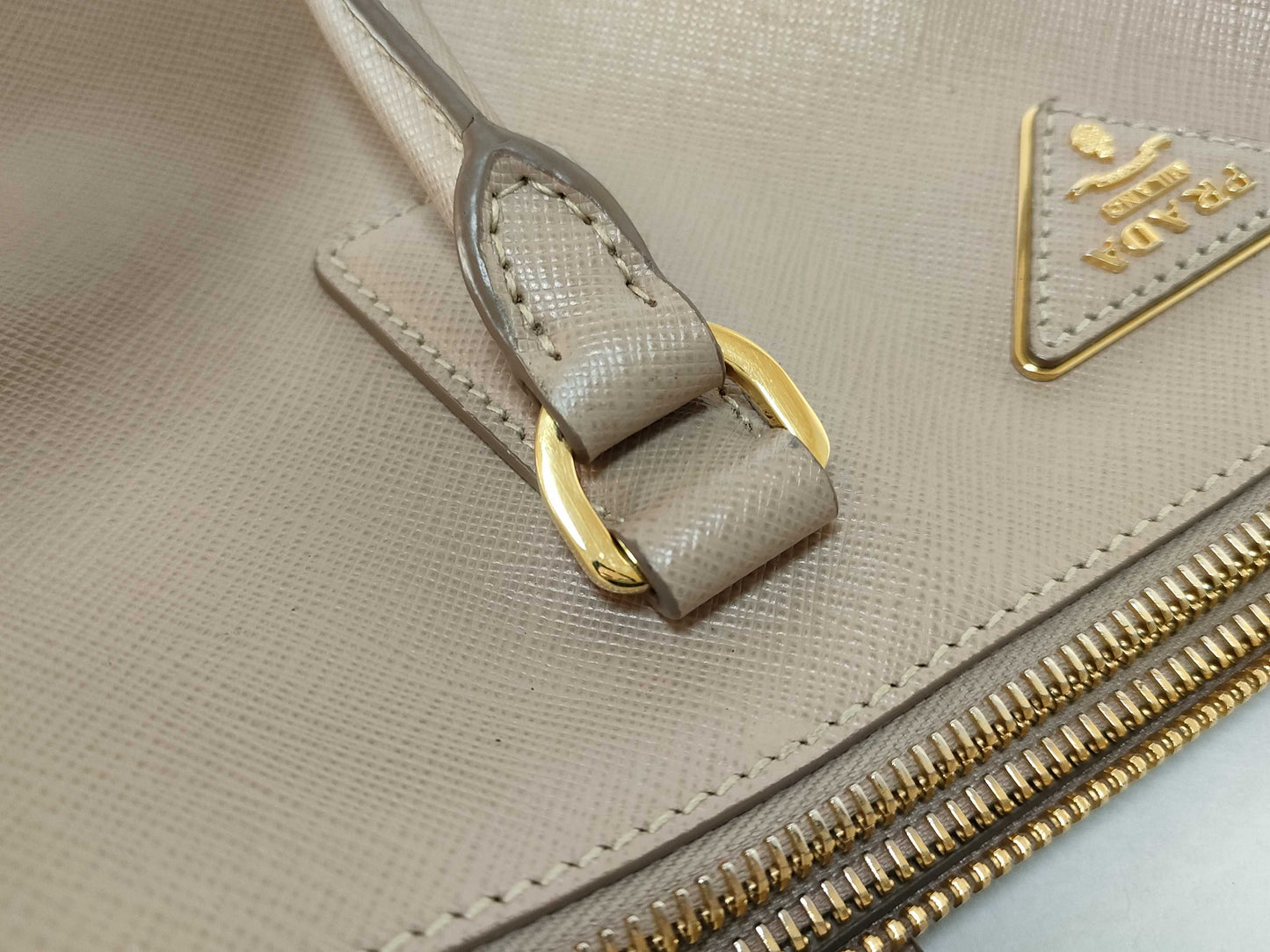PRADA Saffiano Handbag Beige