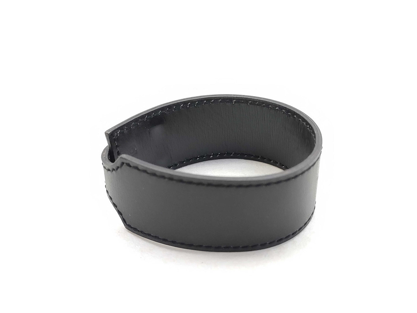 HERMES Leather Bracelet Black Bracelet Bangle
