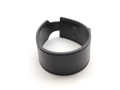 HERMES Leather Bracelet Black Bracelet Bangle
