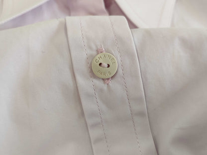 CHANEL CHANEL Dress Shirt Top Pink Paper Tag Size M Shirt