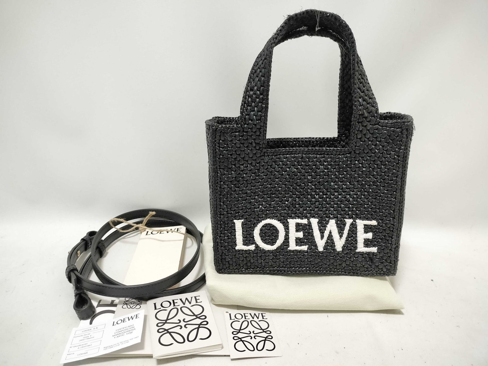 LOEWE Unused Mini Raffia Tote Handbag