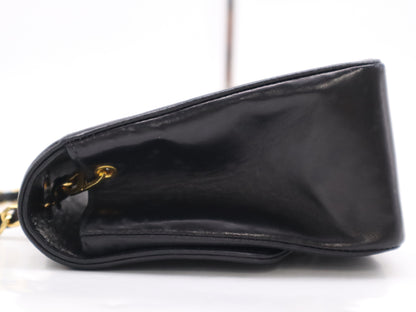 CHANEL Lambskin Matelasse 22 Shoulder Bag with Small Flap, Small Chain, Turn Lock, Gold Hardware, Black, Guarantee Card, Card Holder, Sticker, 2057903