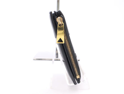 BOTTEGA VENETA 742698 706010 Lambskin Maxi Intrecciato Folding Wallet Black