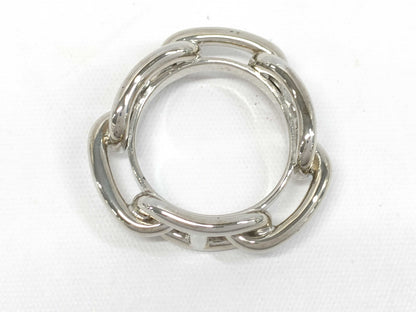 HERMES Metal Chaine d'Ancre Scarf Ring, Silver, with Box, Other Accessories