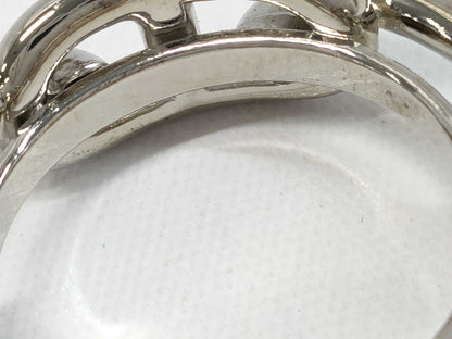 HERMES Metal Chaine d'Ancre Scarf Ring, Silver, with Box, Other Accessories