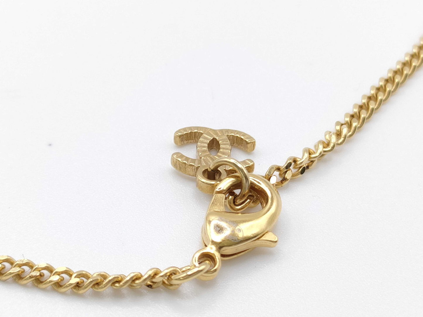 CHANEL Coco Mark Rhinestone Necklace with Box