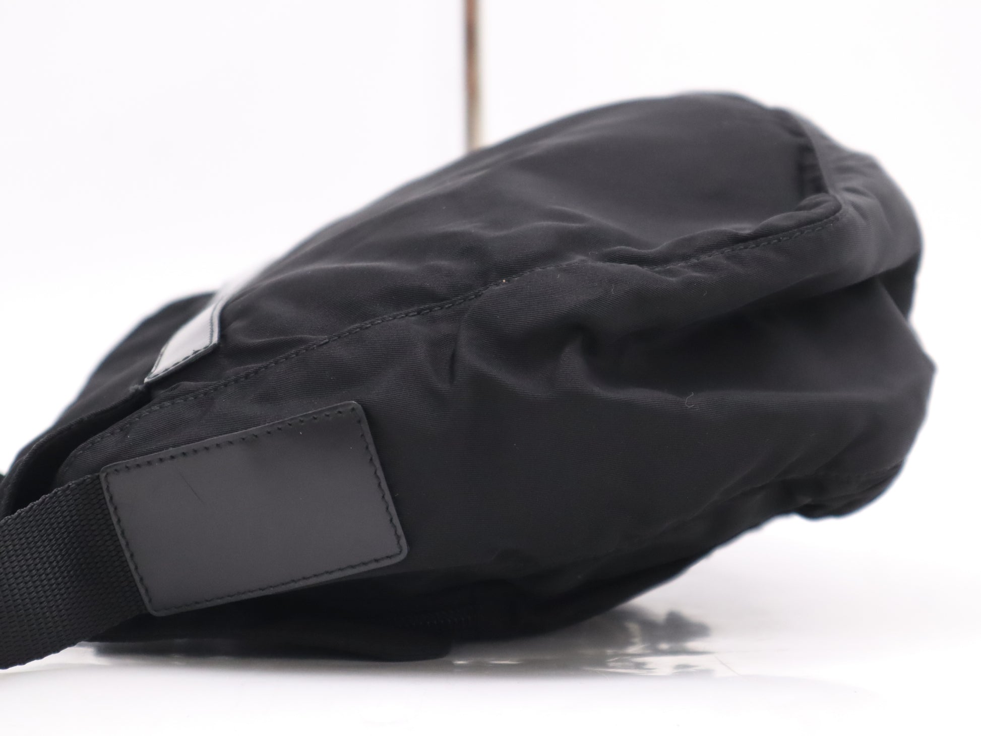 PRADA Nylon Triangle Logo Messenger Bag Black Shoulder Bag