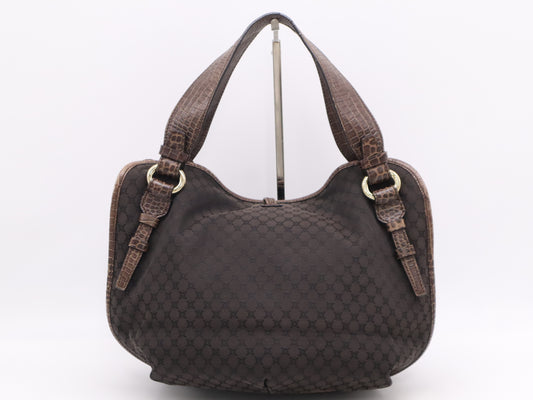 CELINE Canvas x Leather Bittersweet Macadam Tote Bag