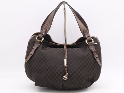 CELINE Canvas x Leather Bittersweet Macadam Tote Bag