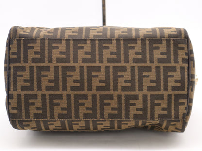 FENDI 8BL104 Zucca Mini Boston Bag, Brown, with Dust Bag