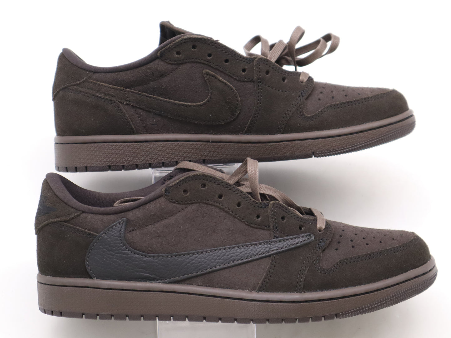DM7866-202 Other Clothing Line Air Jordan 1 Low Travis Scott Suede Brown with Replacement Laces Size 28CM Sneakers