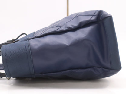 CHANEL Paris Biarritz Tote MM Leather Canvas with Silver Hardware and Navy Seal 15564244 Tote Bag