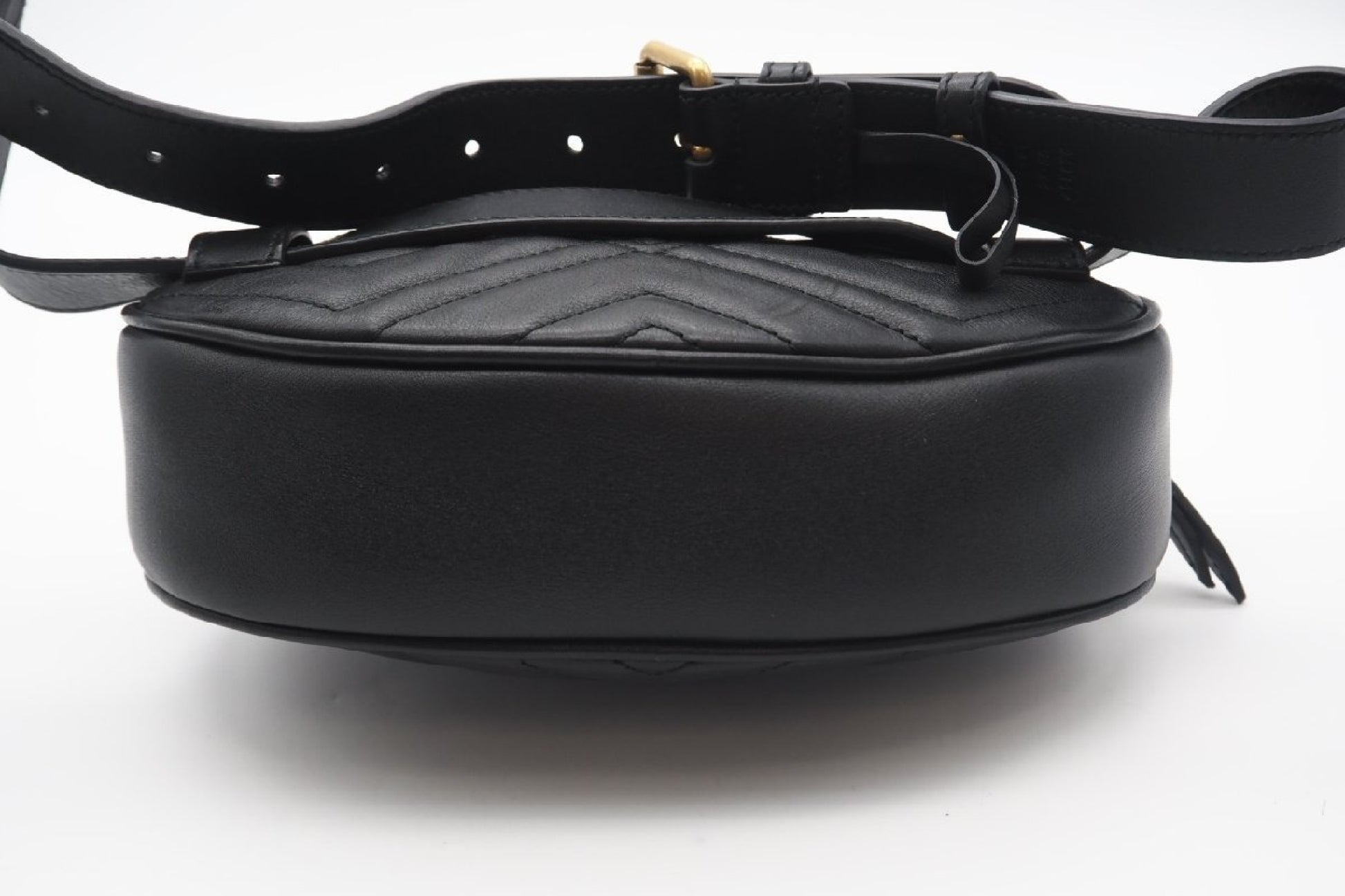 GUCCI 491294 Double G GG Marmont Quilted Belt Bag Black 498879 Waist Bag