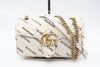 BALENCIAGA 443497 Double G Leather GG Marmont Quilted Hacker Ivory Shoulder Bag