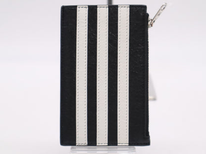 BALENCIAGA 721896 Balenciaga x Adidas Leather Fragment Case Black 203437 Wallet
