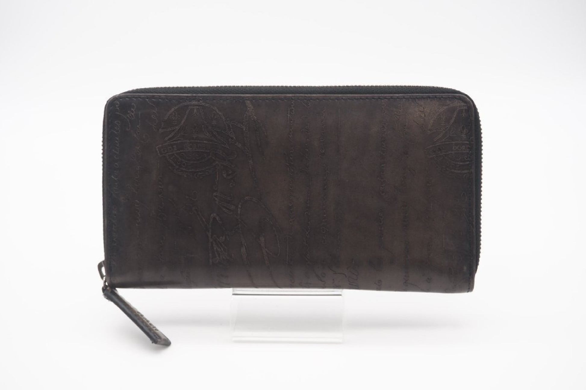 Berluti Calligraphy Long Zip Wallet Black/Gray F0290 Wallet