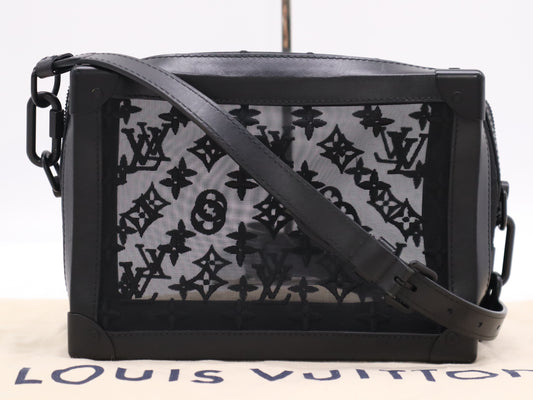 LOUIS VUITTON M53964 Monogram See-Through Soft Trunk Black RFID Enabled Shoulder Bag with Dust Bag