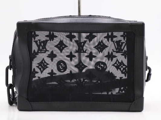 LOUIS VUITTON M53964 Monogram See-Through Soft Trunk Black RFID Enabled Shoulder Bag with Dust Bag