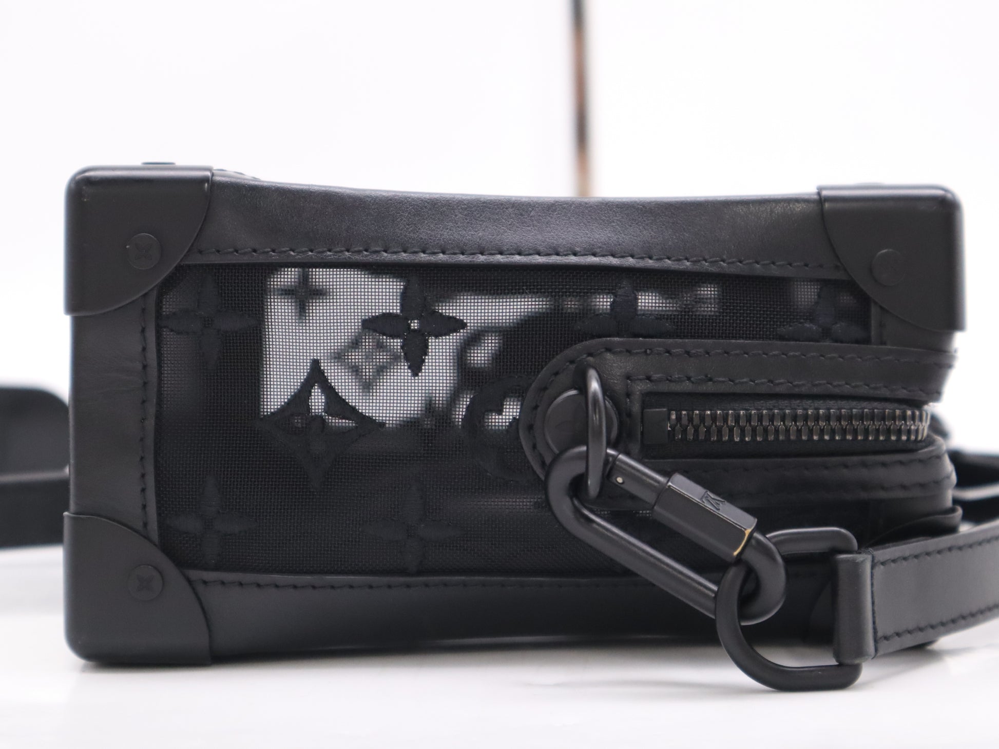 LOUIS VUITTON M53964 Monogram See-Through Soft Trunk Black RFID Enabled Shoulder Bag with Dust Bag