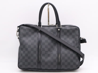 LOUIS VUITTON N41478 Graphite Porte-Document Voyage PDV PM Handbag with Shoulder Strap GI0137