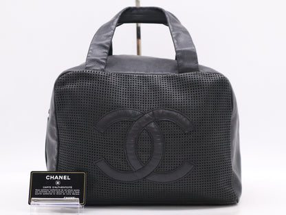 CHANEL Leather Cube Bag, Mesh, Black, Seal, Card, 9577838 Handbag