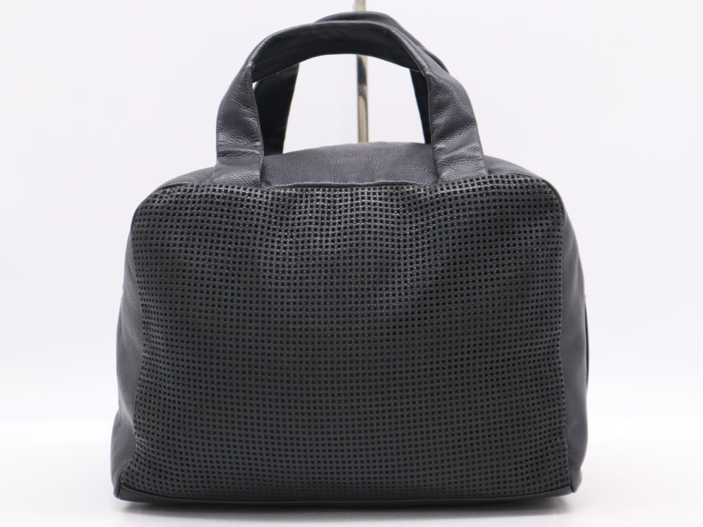 CHANEL Leather Cube Bag, Mesh, Black, Seal, Card, 9577838 Handbag