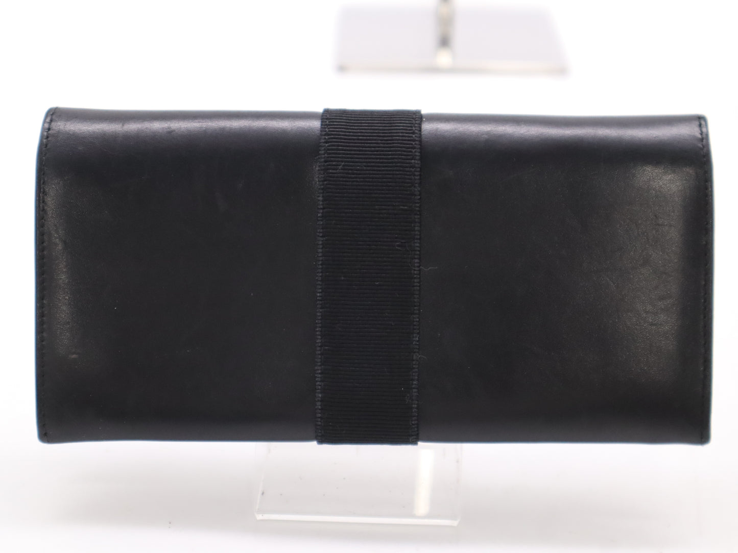 Salvatore Ferragamo 223059 Leather Vara Long Wallet with Ribbon, Black