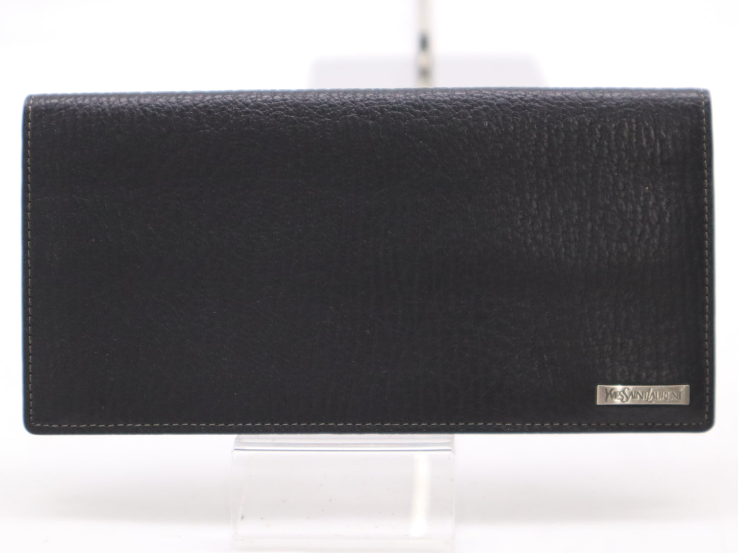 Yves Saint Laurent Leather Long Wallet Black Wallet