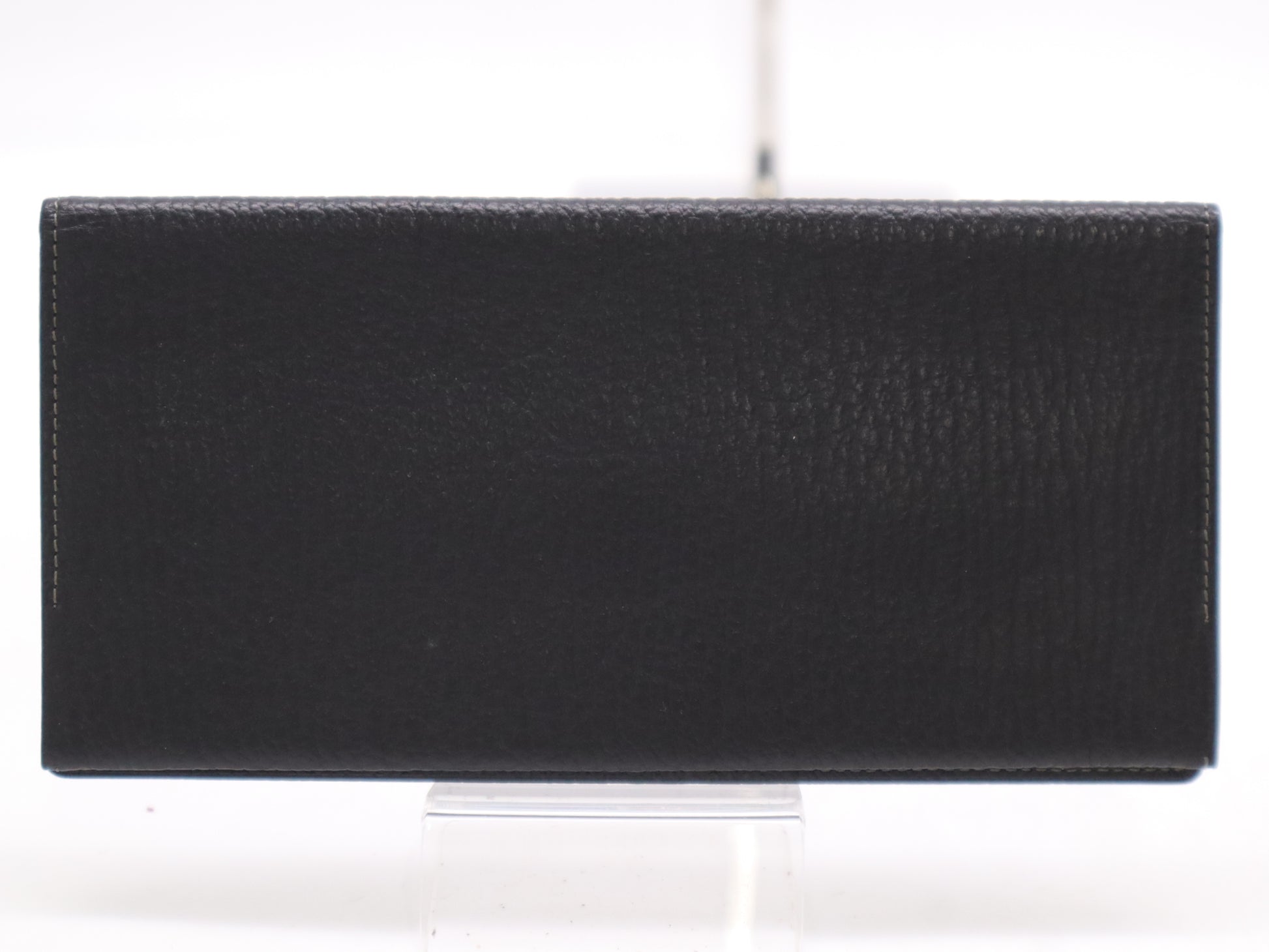 Yves Saint Laurent Leather Long Wallet Black Wallet